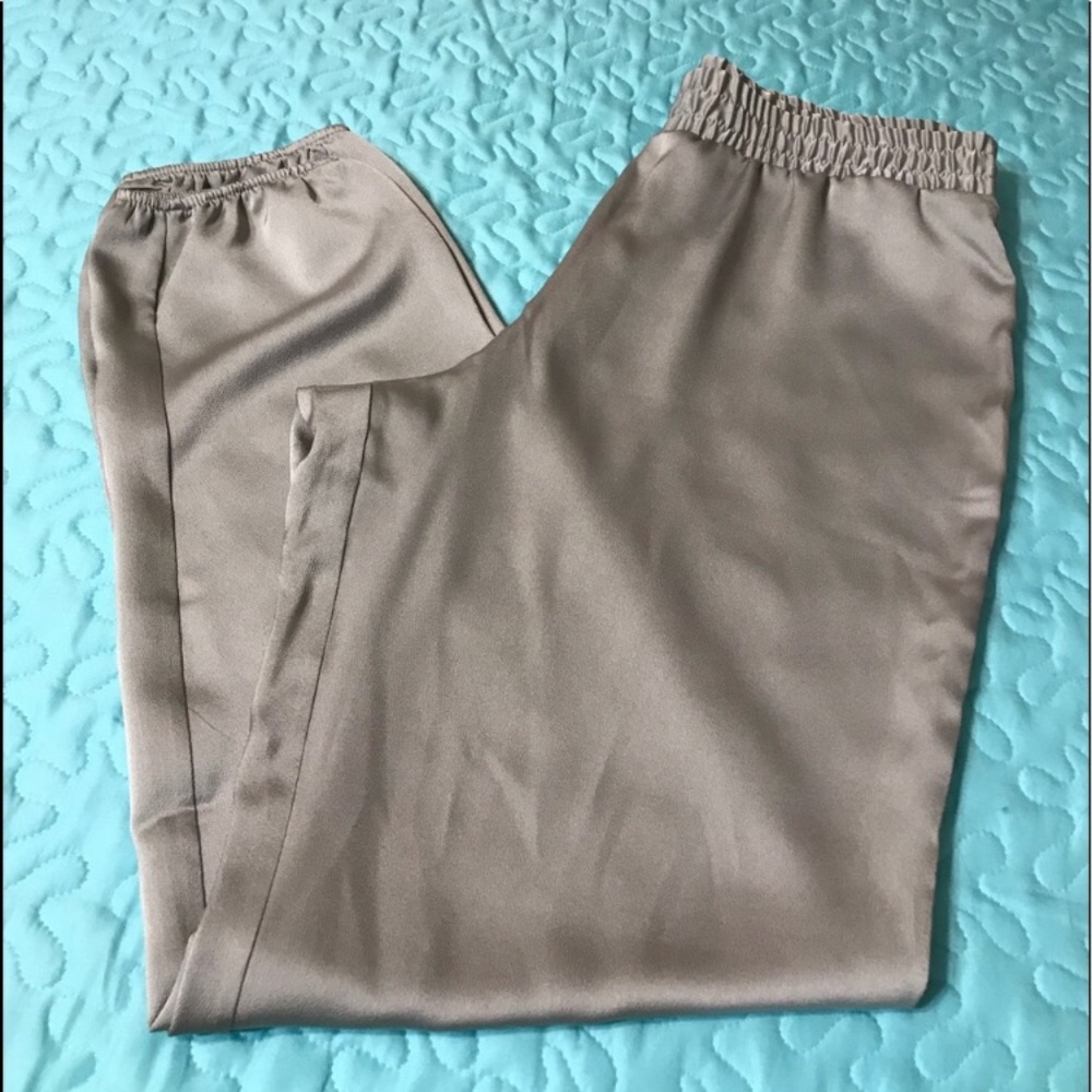Boston Proper Gray silk pants.